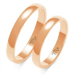 alianza boda oro rosa - anillos de boda clasicos de oro rosa